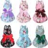 Floral Pet Dress 6-Pack with Satin Waist Bow