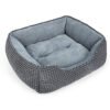 Washable Bolster Pet Bed with Raised Rim
