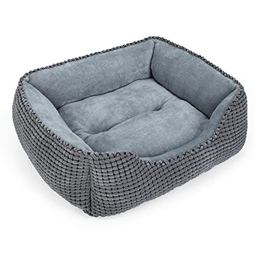 Washable Bolster Pet Bed with Raised Rim
